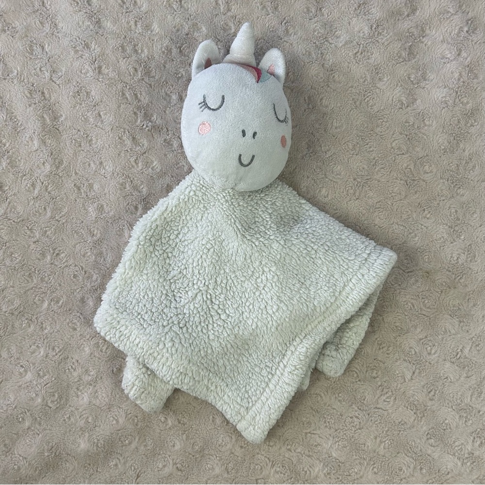 Mini Muffin Unicorn Lovey Security Blanket Pink White Blue Gray Sherpa